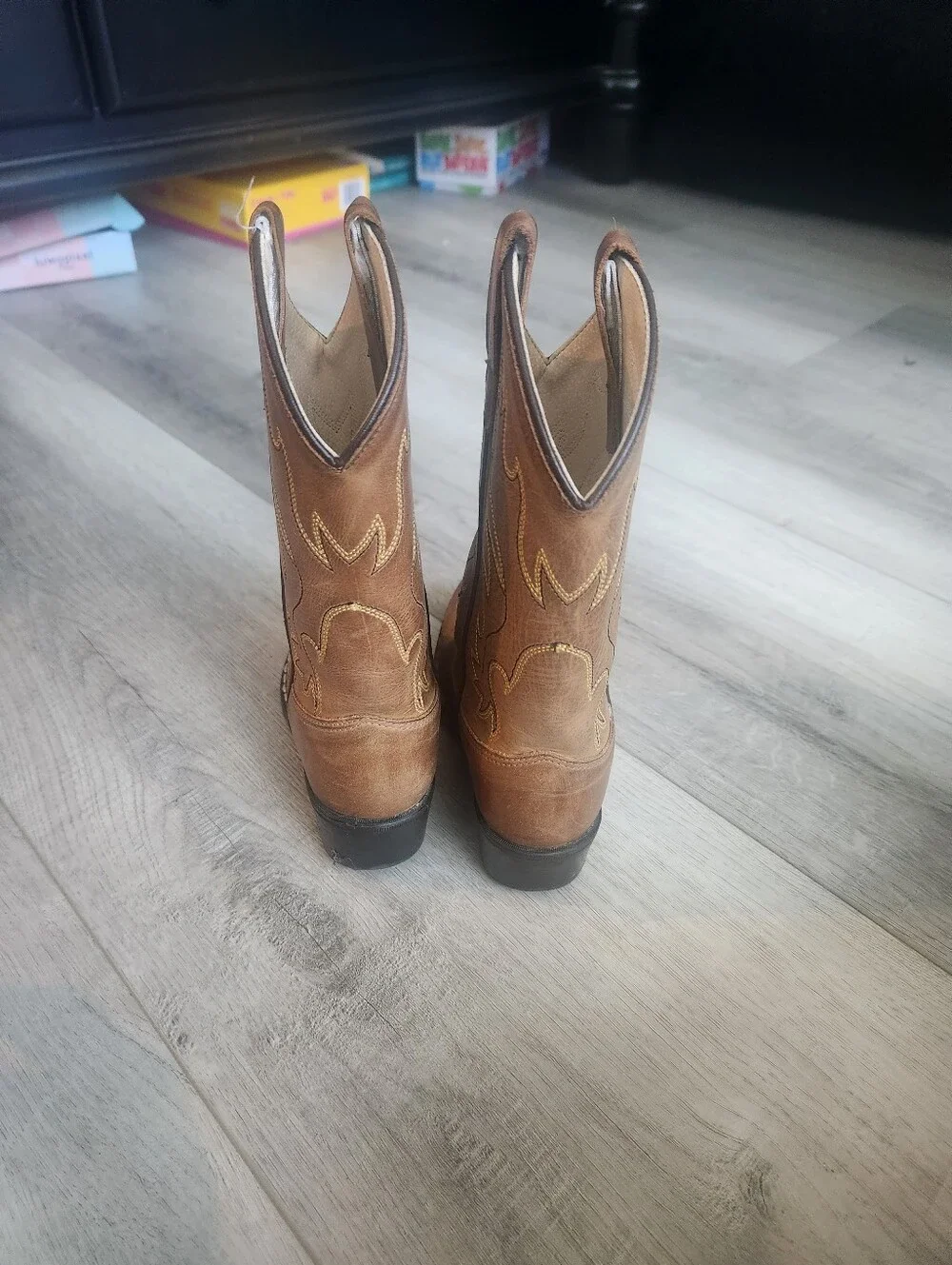 Kids Classic Brown Leather Cowboy Boots Cody James